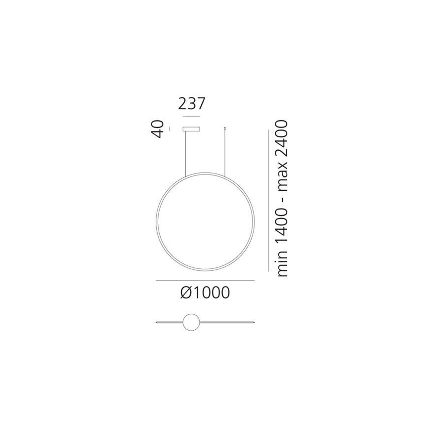 Artemide 1993010APP - Lámpara de araña LED regulable DISCOVERY LED/60W/230V 3000K antracita