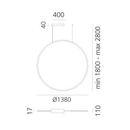 Artemide 1994310APP - LED RGBW Lámpara colgante regulable DISCOVERY LED/79W/230V 2700-6500K antracita