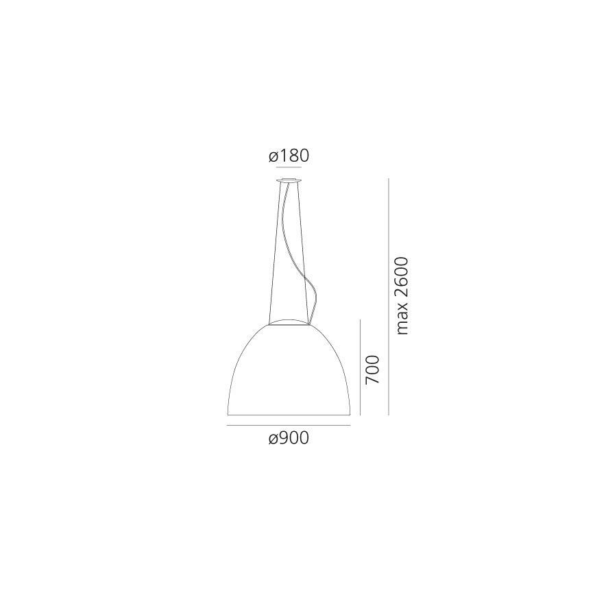 Artemide A243210 - Lámpara de araña LED regulable NUR LED/80W/230V 3000K diá. 90 cm gris