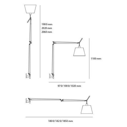 Artemide - Lámpara de pie TOLOMEO MEGA 1xE27/150W/230V