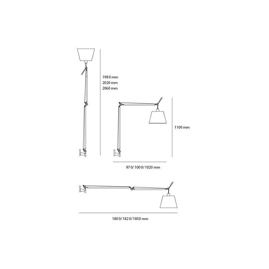 Artemide - Lámpara de pie TOLOMEO MEGA 1xE27/150W/230V
