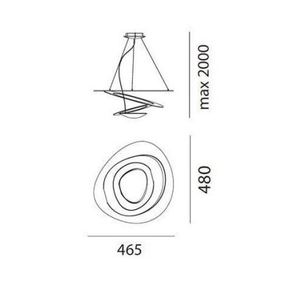 Artemide AR 1249010A - Lámpara colgante LED regulable con cable PIRCE MICRO 1xLED/27W/230V