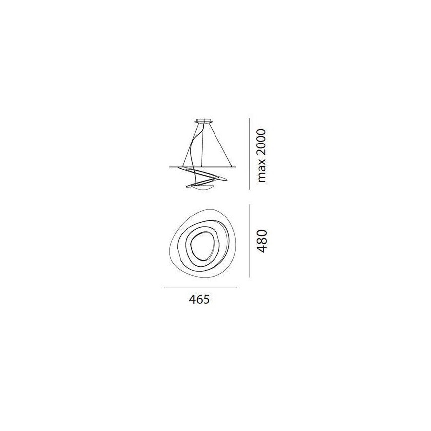 Artemide AR 1249010A - Lámpara colgante LED regulable con cable PIRCE MICRO 1xLED/27W/230V