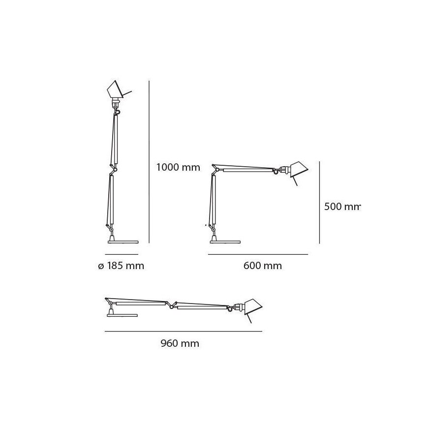 Artemide - LED Lámpara de mesa regulable TOLOMEO MIDI 1xLED/9W/230V