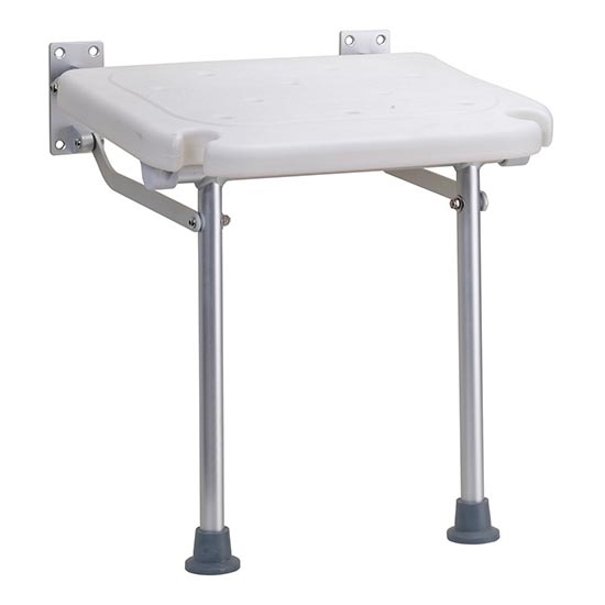 Asiento de ducha 40x43 cm plateado/blanco