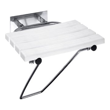 Asiento de ducha 44x46 cm acero inoxidable/plateado
