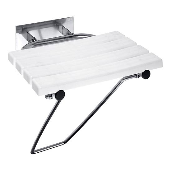 Asiento de ducha 44x46 cm acero inoxidable/plateado