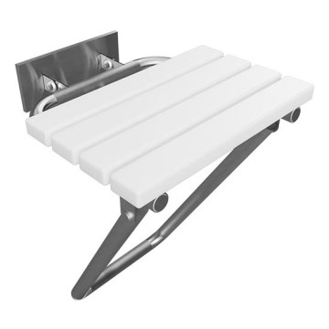 Asiento de ducha 44x46 cm, acero inoxidable/plateado