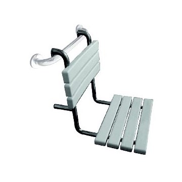 Asiento de ducha 44x50 cm plateado/blanco