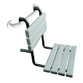 Asiento de ducha 44x50 cm plateado/blanco