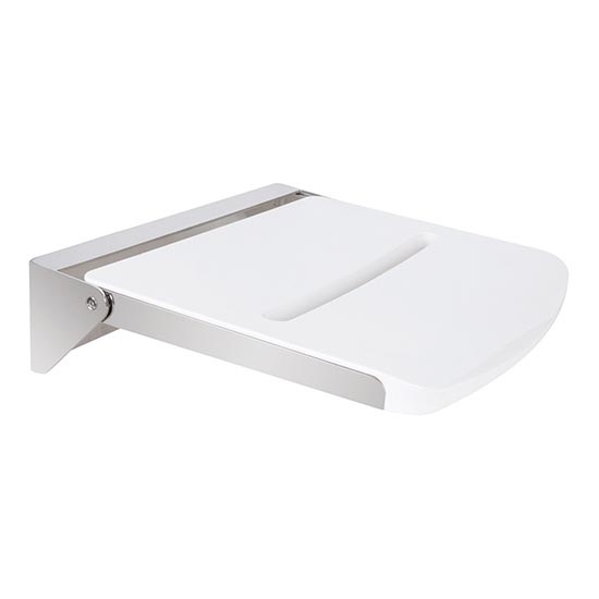 Asiento de ducha 46,2x12 cm plateado/blanco