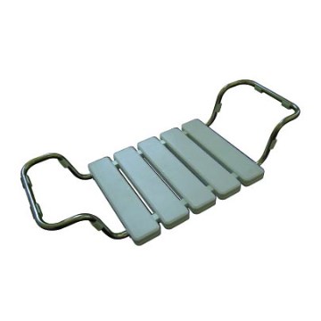 Asiento para bañera 84x13 cm plateado/blanco