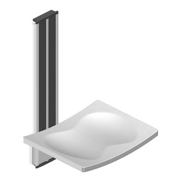 Asiento para ducha 42,3x67,5 cm plateado/blanco