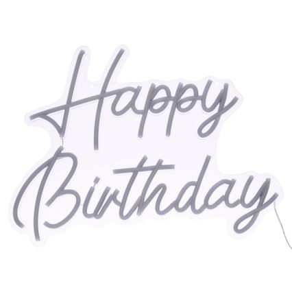 Atmosphera - Decoración de pared LED tipo neón HAPPY BIRTHDAY LED/5V