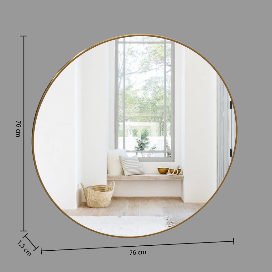 Atmosphera - Espejo de pared ALICE diá. 76 cm dorado