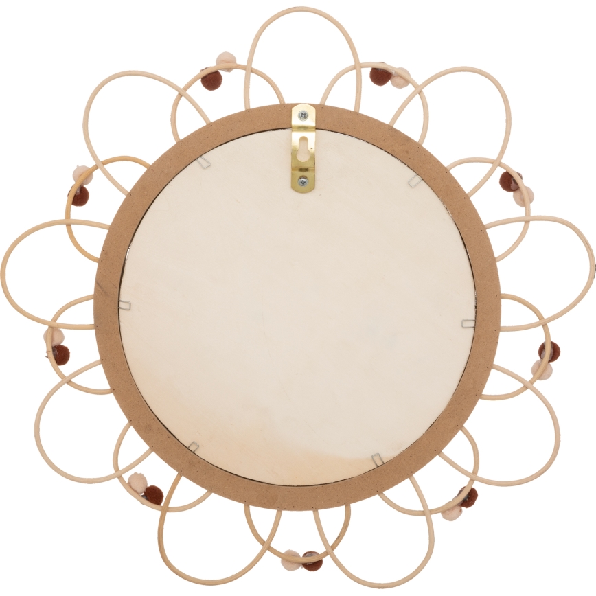 Atmosphera - Espejo de pared infantil CAMPAIN Ø 38 cm ratán