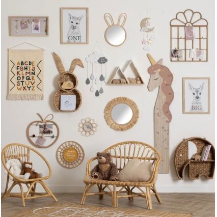 Atmosphera - Espejo de pared infantil RABBIT 37x24 cm bambú