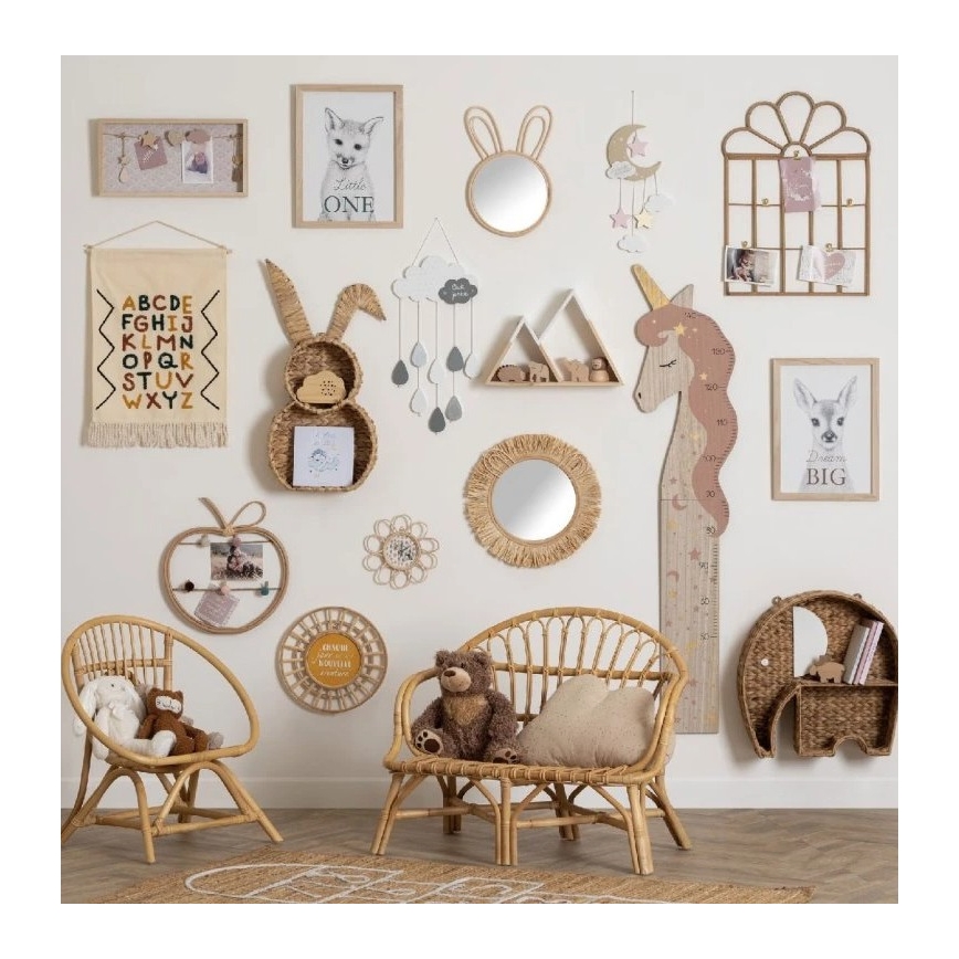 Atmosphera - Espejo de pared infantil RABBIT 37x24 cm bambú