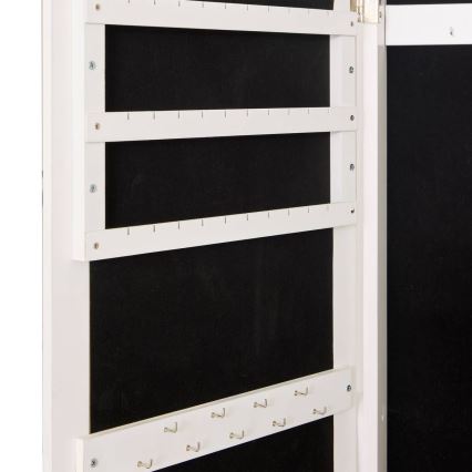 Atmosphera - Espejo de pie con joyero integrado LEXY 158x38 cm blanco