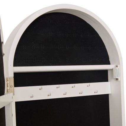 Atmosphera - Espejo de pie con joyero integrado LEXY 158x38 cm blanco