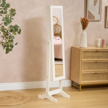 Atmosphera - Espejo de pie con joyero KRISTIN 146,8x37 cm blanco