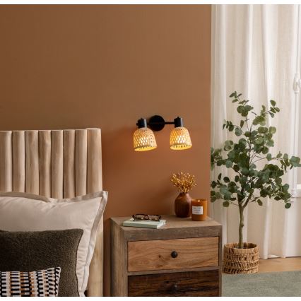 Atmosphera - Foco LIO 2xE27/25W/230V en bambú