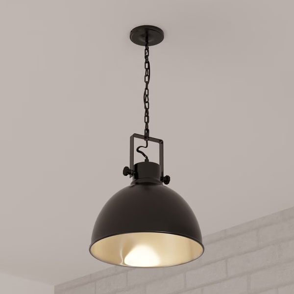 Atmosphera - Lámpara colgante con cadena BASALT 1xE27/25W/230V negro