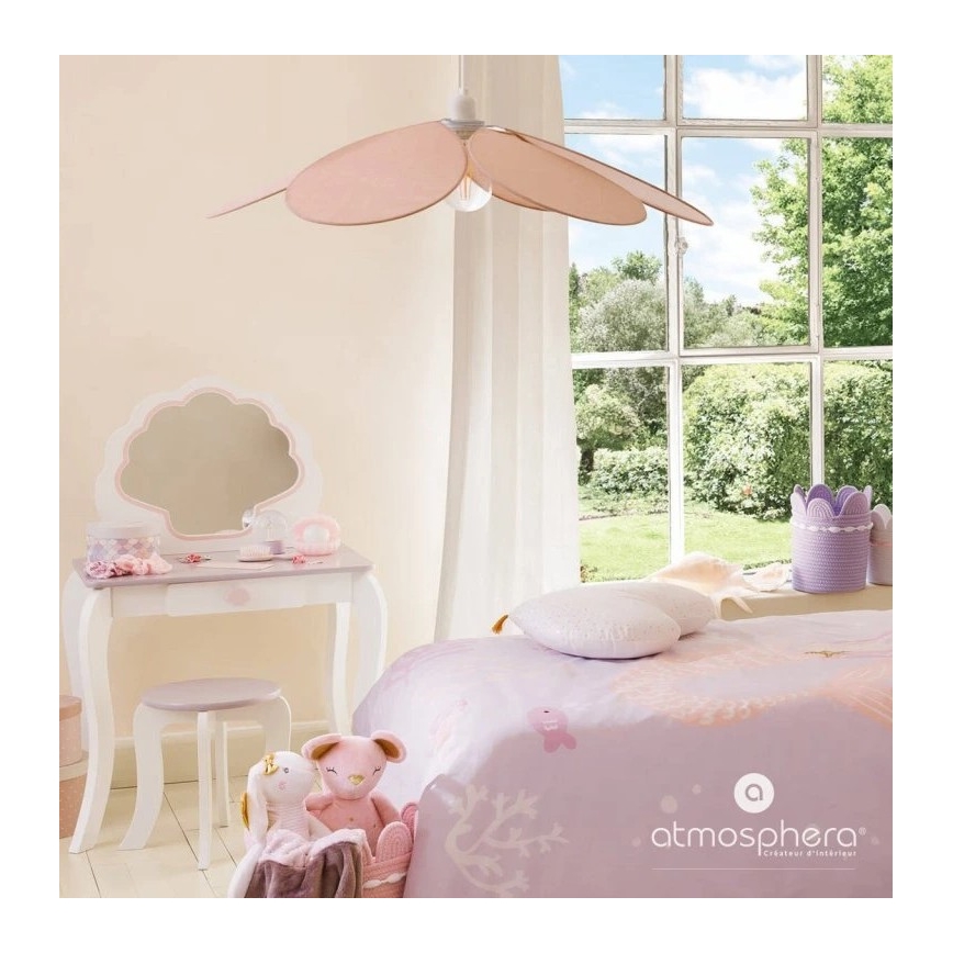 Atmosphera - Lámpara colgante infantil PETAL 1xE27/40W/230V, diámetro 64 cm, rosa