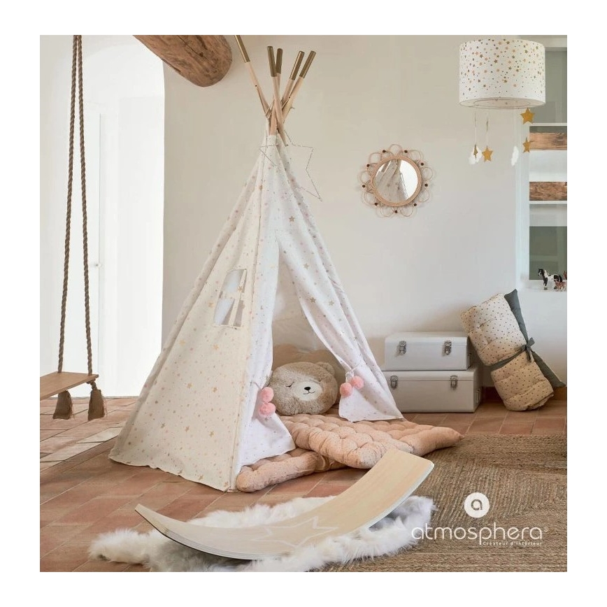 Atmosphera - Lámpara colgante infantil STARS con cable 1xE27/40W/230V