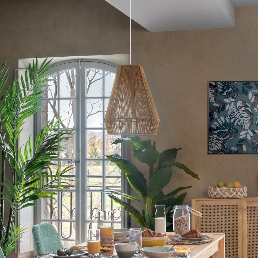 Atmosphera - Lámpara colgante PALM 1xE27/40W/230V yute