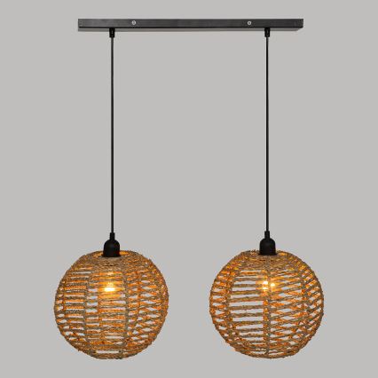 Atmosphera - Lámpara colgante RANA 2xE27/40W/230V ratán