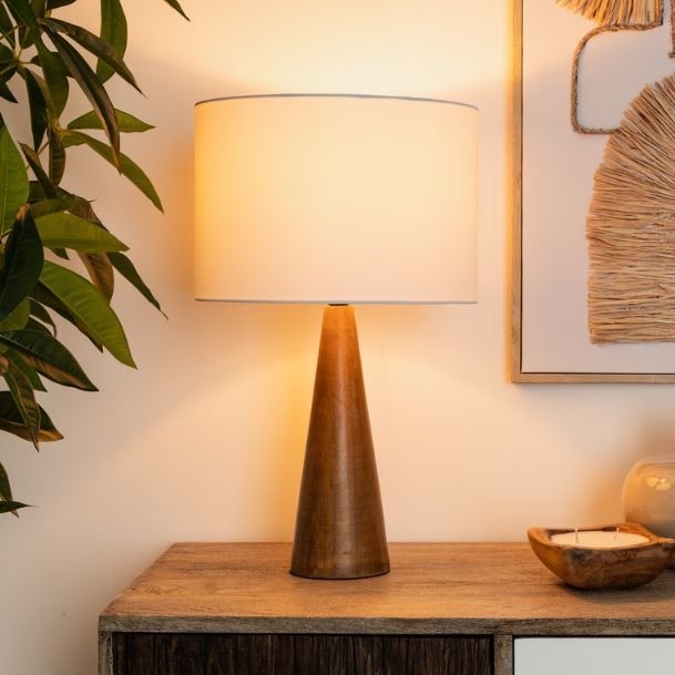 Atmosphera - Lámpara de mesa AINA 1xE27/25W/230V pino