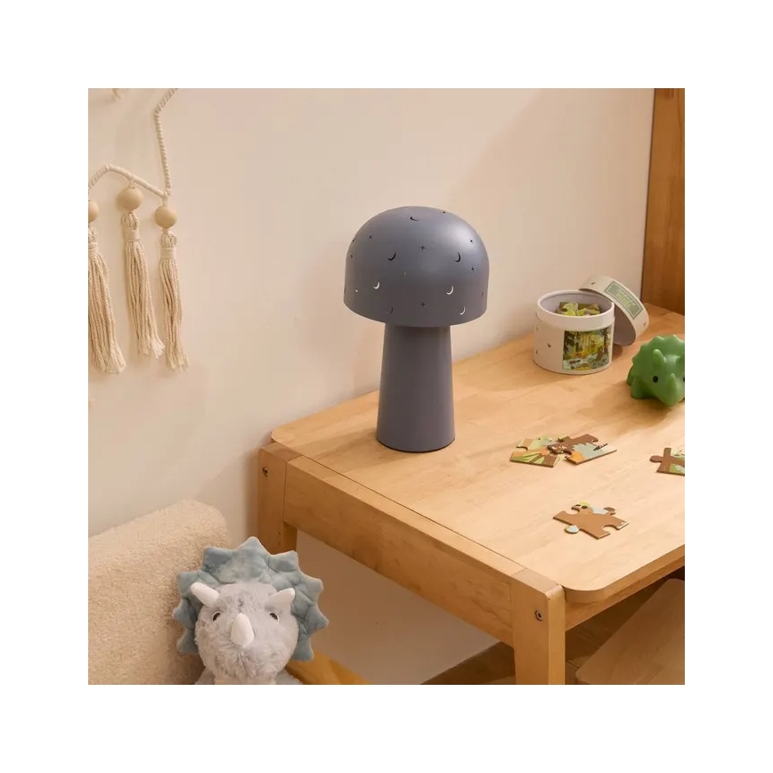 Atmosphera - Lámpara de mesa infantil STARRY MUSHROOM 1xE14/25W/230V azul
