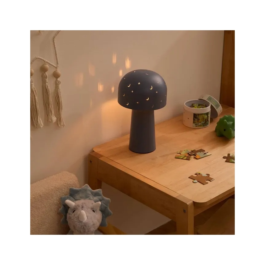 Atmosphera - Lámpara de mesa infantil STARRY MUSHROOM 1xE14/25W/230V azul