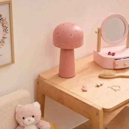 Atmosphera - Lámpara de mesa infantil STARRY MUSHROOM 1xE14/25W/230V rosa