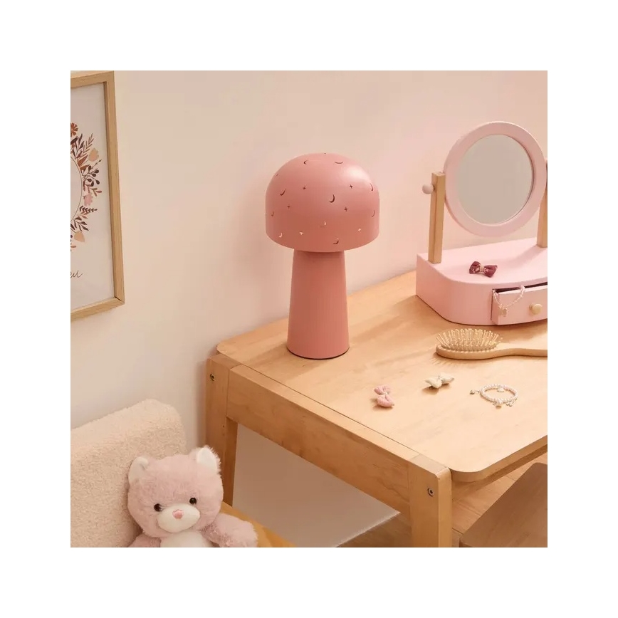 Atmosphera - Lámpara de mesa infantil STARRY MUSHROOM 1xE14/25W/230V rosa