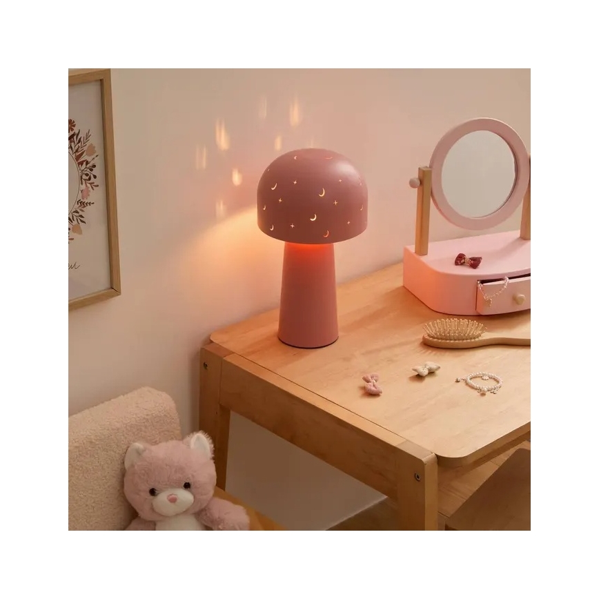 Atmosphera - Lámpara de mesa infantil STARRY MUSHROOM 1xE14/25W/230V rosa