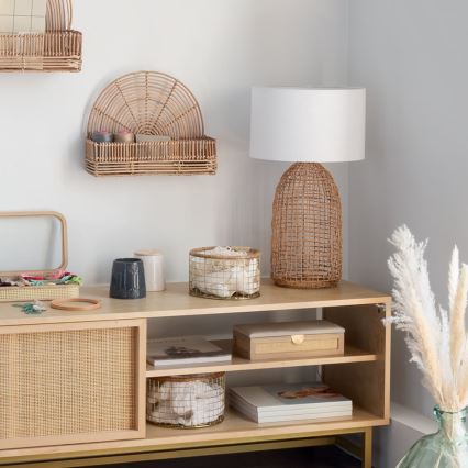 Atmosphera - Lámpara de mesa KARLA 1xE27/25W/230V ratán