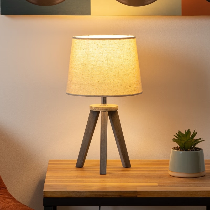 Atmosphera - Lámpara de mesa MINI 1xE14/25W/230V pino/beige