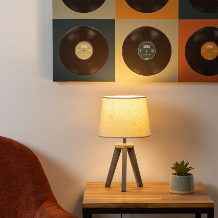 Atmosphera - Lámpara de mesa MINI 1xE14/25W/230V pino/beige
