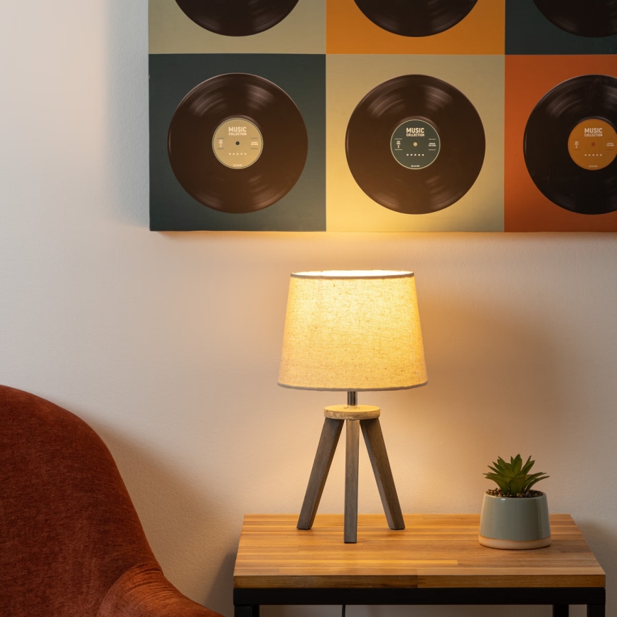 Atmosphera - Lámpara de mesa MINI 1xE14/25W/230V pino/beige