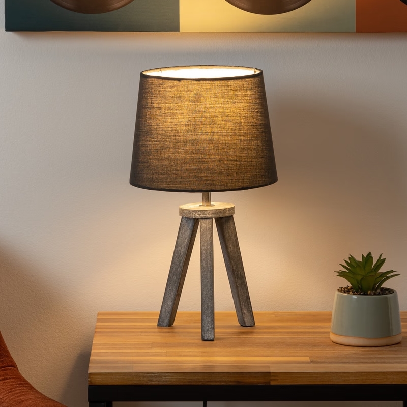 Atmosphera - Lámpara de mesa MINI 1xE14/25W/230V pino/gris