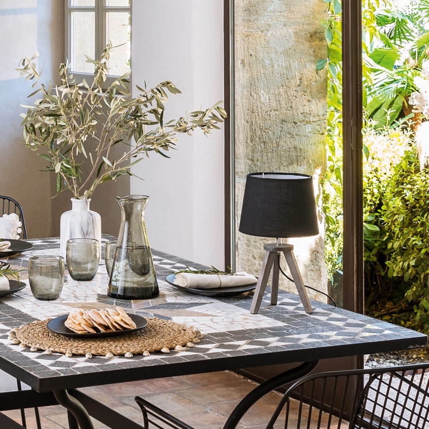 Atmosphera - Lámpara de mesa MINI 1xE14/25W/230V pino/gris