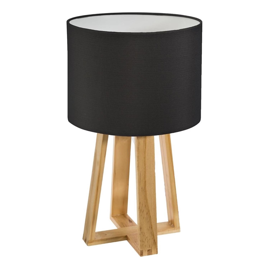 Atmosphera - Lámpara de mesa MOLU 1xE27/25W/230V pino/negro