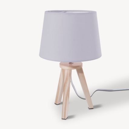 Atmosphera - Lámpara de mesa TRIPOD 1xE14/40W/230V pino/gris