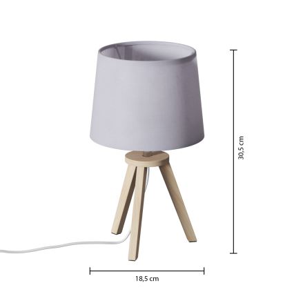 Atmosphera - Lámpara de mesa TRIPOD 1xE14/40W/230V pino/gris