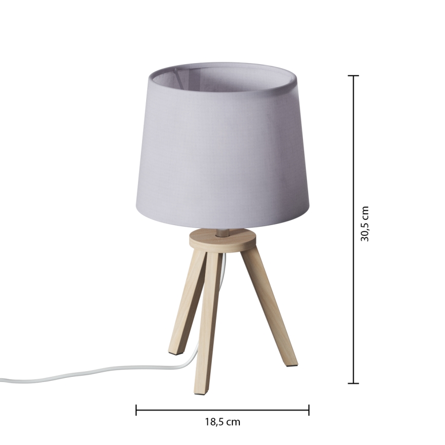 Atmosphera - Lámpara de mesa TRIPOD 1xE14/40W/230V pino/gris