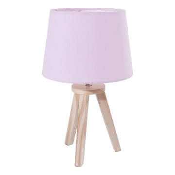 Atmosphera - Lámpara de mesa TRIPOD 1xE14/40W/230V pino/rosa