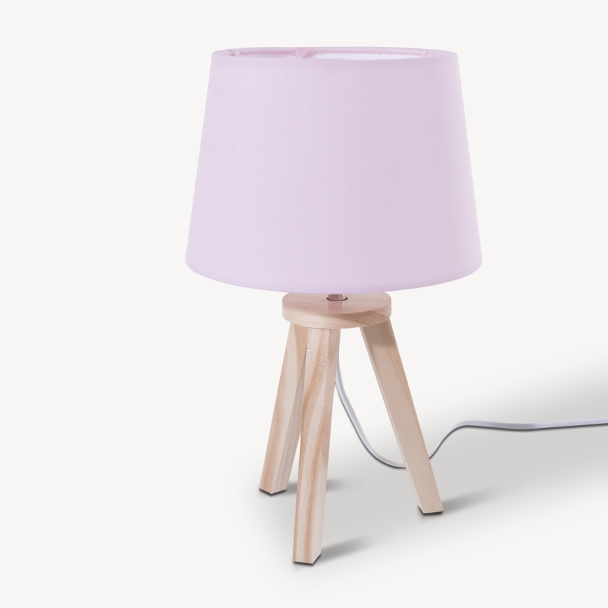 Atmosphera - Lámpara de mesa TRIPOD 1xE14/40W/230V pino/rosa