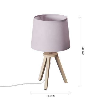 Atmosphera - Lámpara de mesa TRIPOD 1xE14/40W/230V pino/rosa